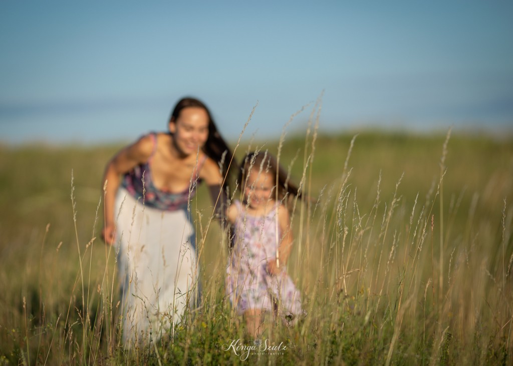 mother and pre school daughter in summer dresses, summer photoshoot at the meadows