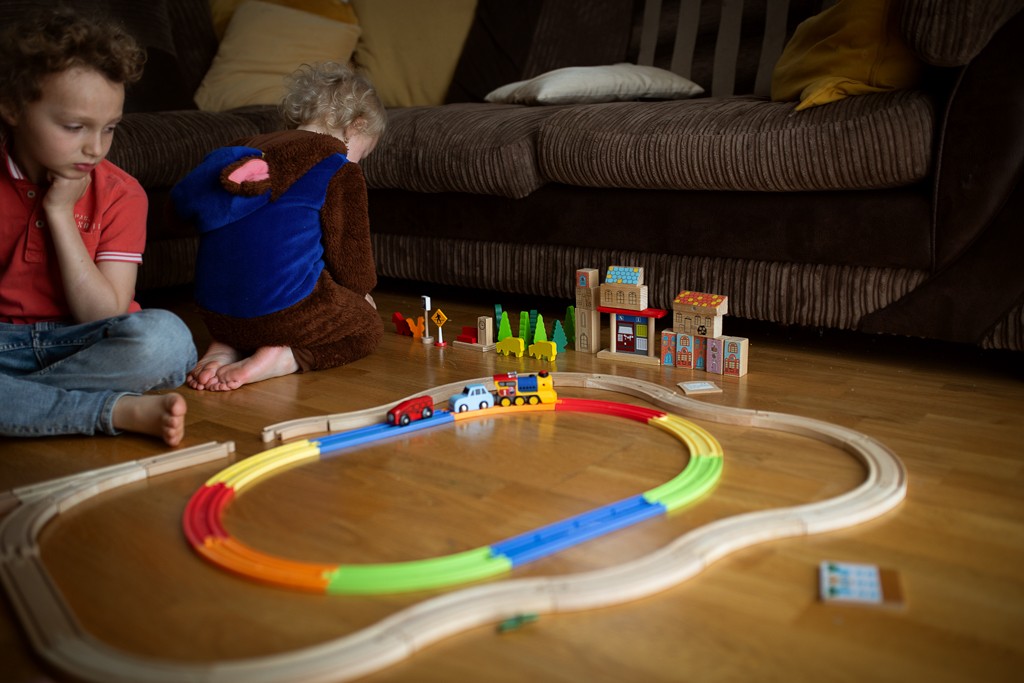 in home activities for kids, wooden trains, in home lifestyle photoshoot