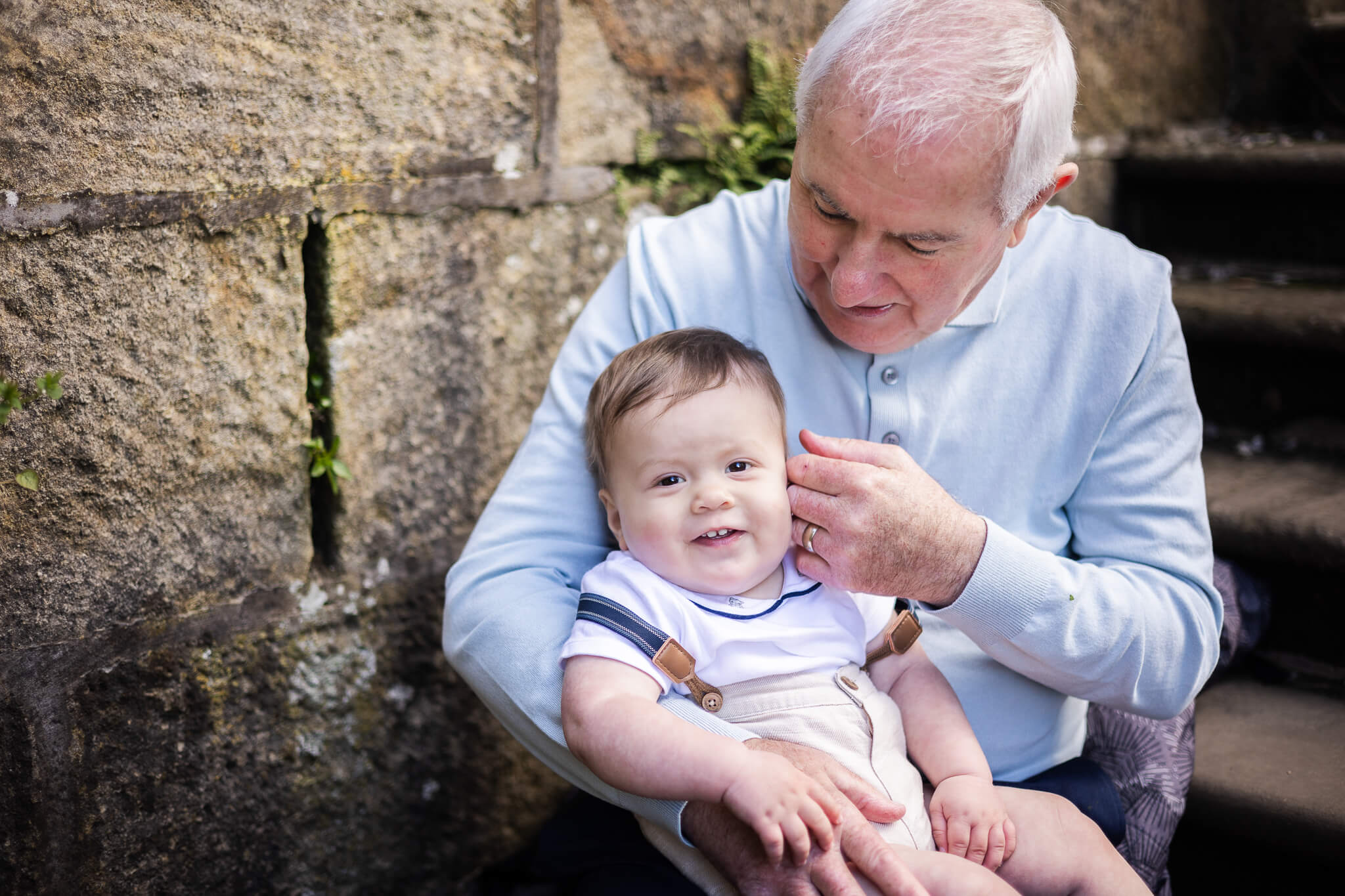 Family photoshoot with grandparents, gdandfather with grandson, Glasgow, Pollok country park