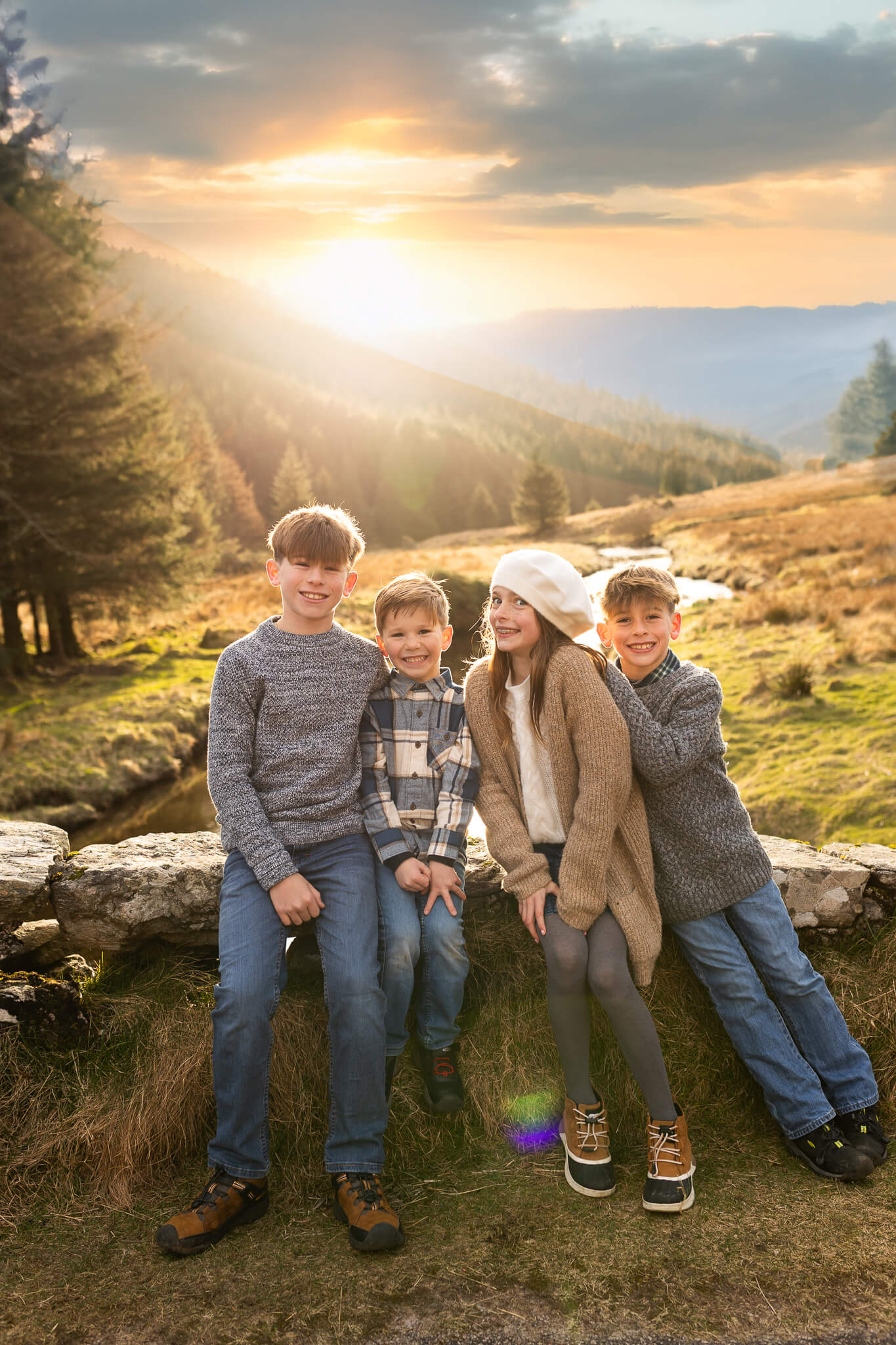 sunset vacation family photography at Rest and be Thankful Scotland