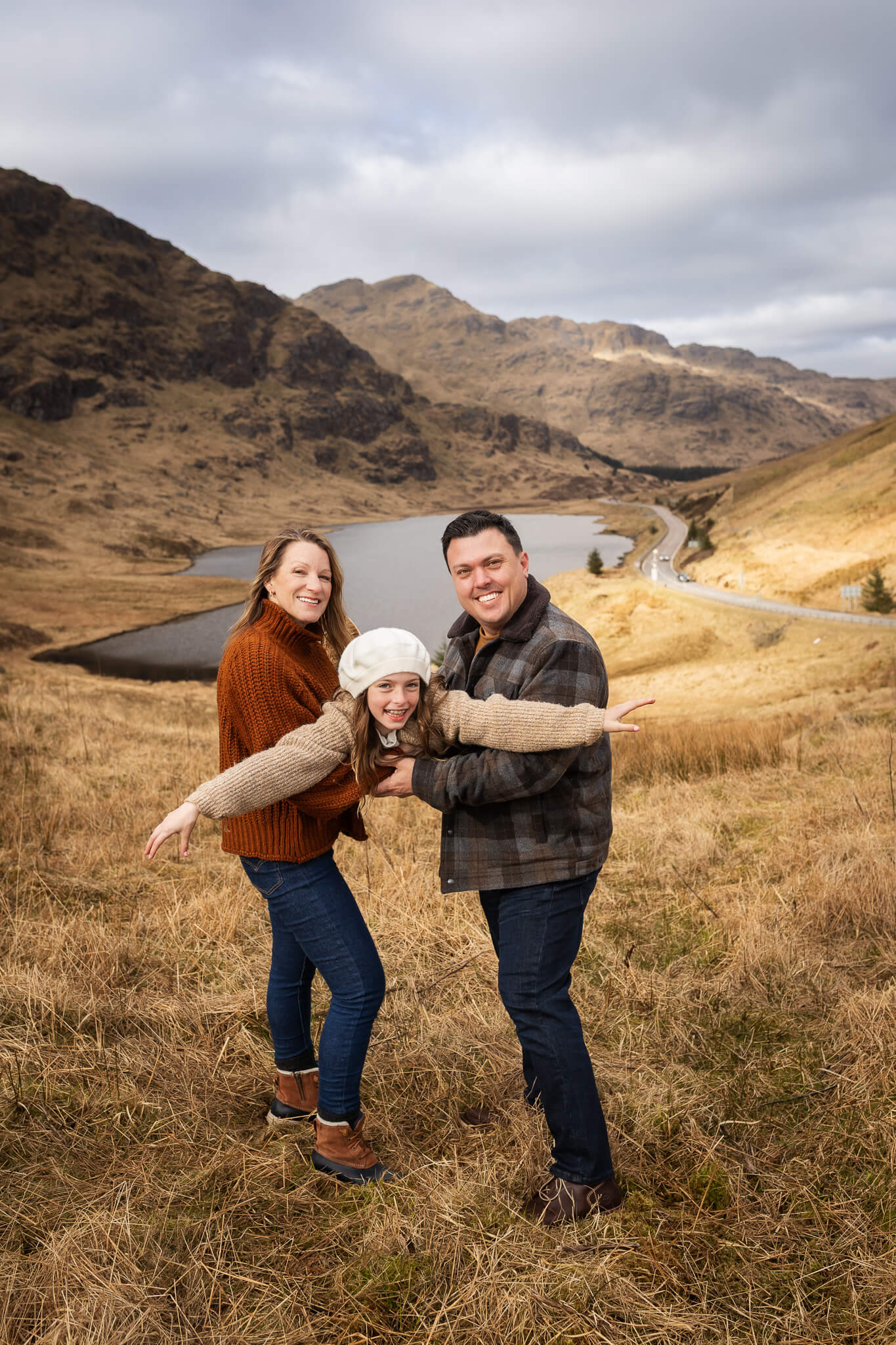 fun vacation family photography at Rest and be Thankful Scotland