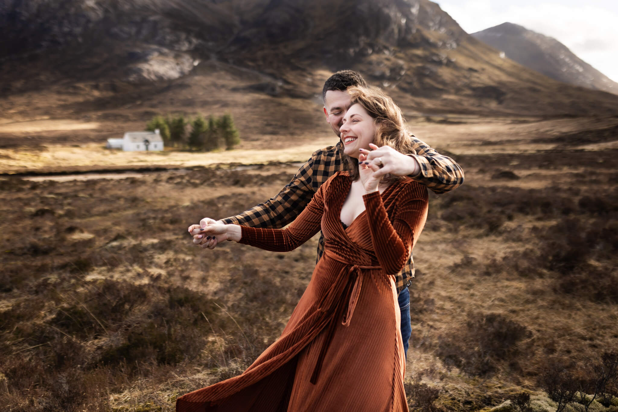 relaxed couple photoshoot at Glencoe, Scotland